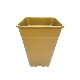 MACETA CUADRADA DORADA 18LT