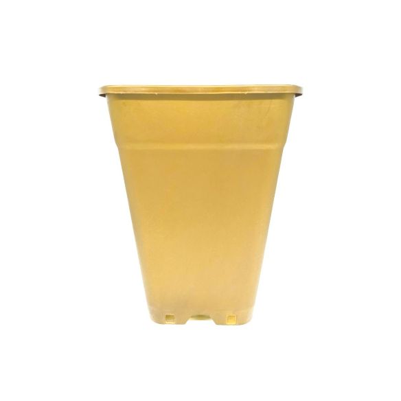 MACETA CUADRADA DORADA 18LT
