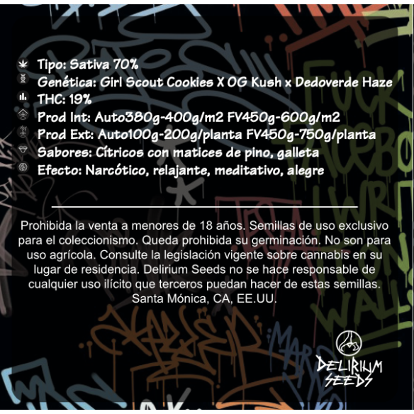 COOKIES CREAM AUTO X2-DELIRIUM SEEDS