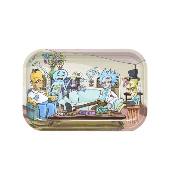 BANDEJA ROLADO METALICA 28X18CM RICK AND MORTY