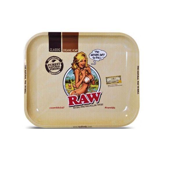 BANDEJA ROLADO METALICA 28X18CM RAW