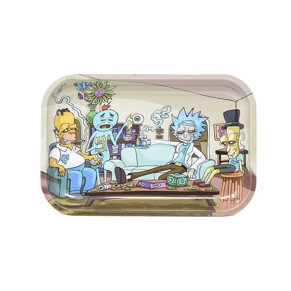 BANDEJA ROLADO METALICA 18X12.5CM RICK AND MORTY HOMER
