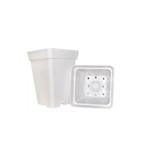 PACK EXTERIOR MACETA CUADRADA BLANCA 11LT X 6UND