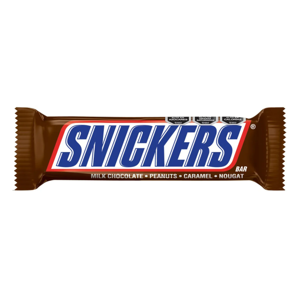 CHOCOLATE BARRA SNICKERS CON LECHE Y MANÍ 53 GR