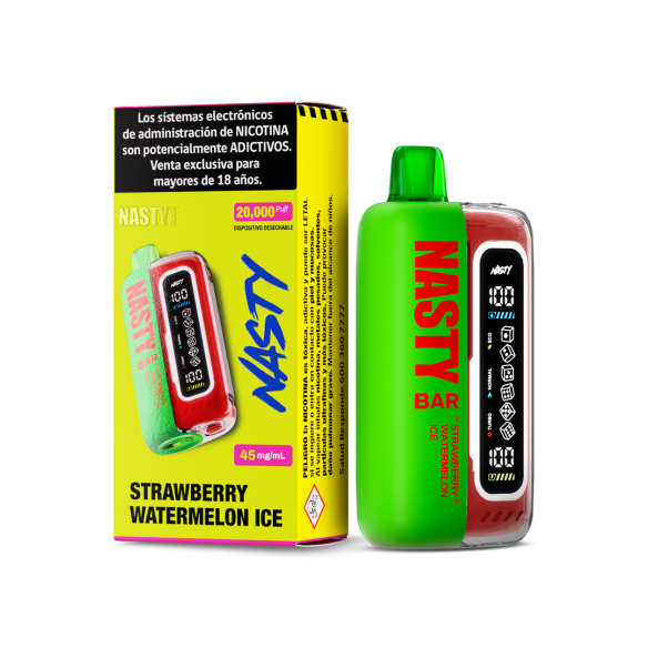 VAPORIZADOR BAR 20000  STRAWBERRY WATERMELON ICE - NASTY